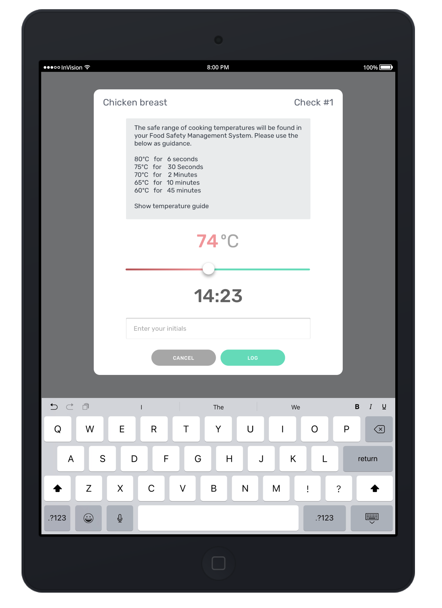 food safety digital diary