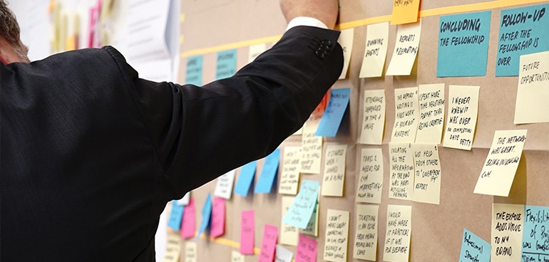 colourful post its with writing on them