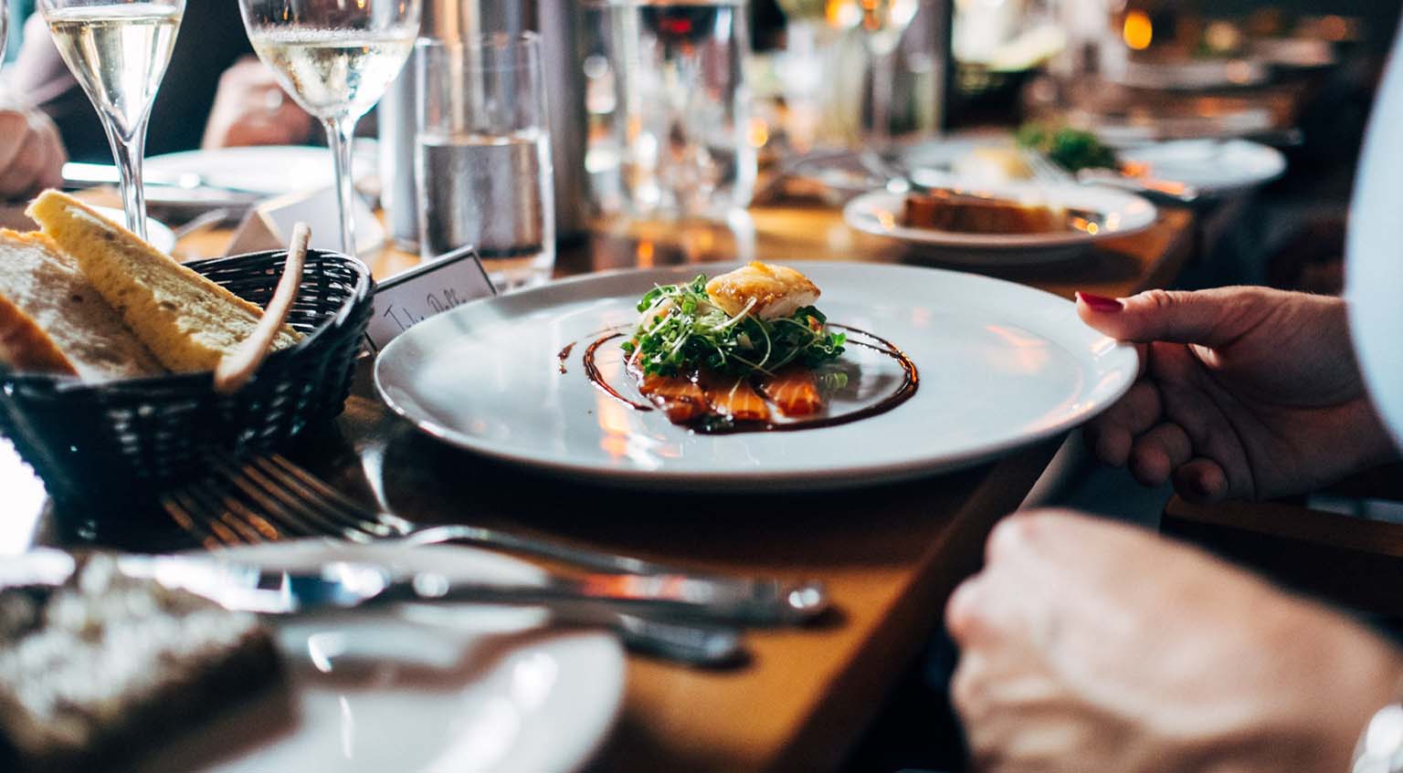 person eating in a restaurant to illustrate hazard analysis and critical control point