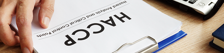 Paper saying HACCP